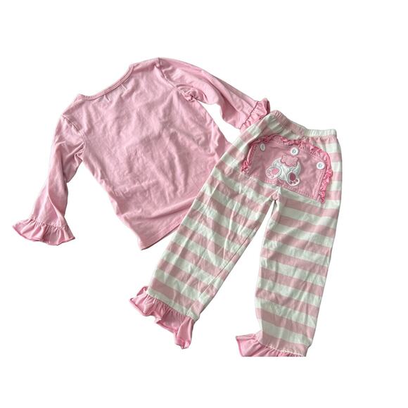 Girls Appliqué Ruffle Easter Pajamas - Picture 3 of 4